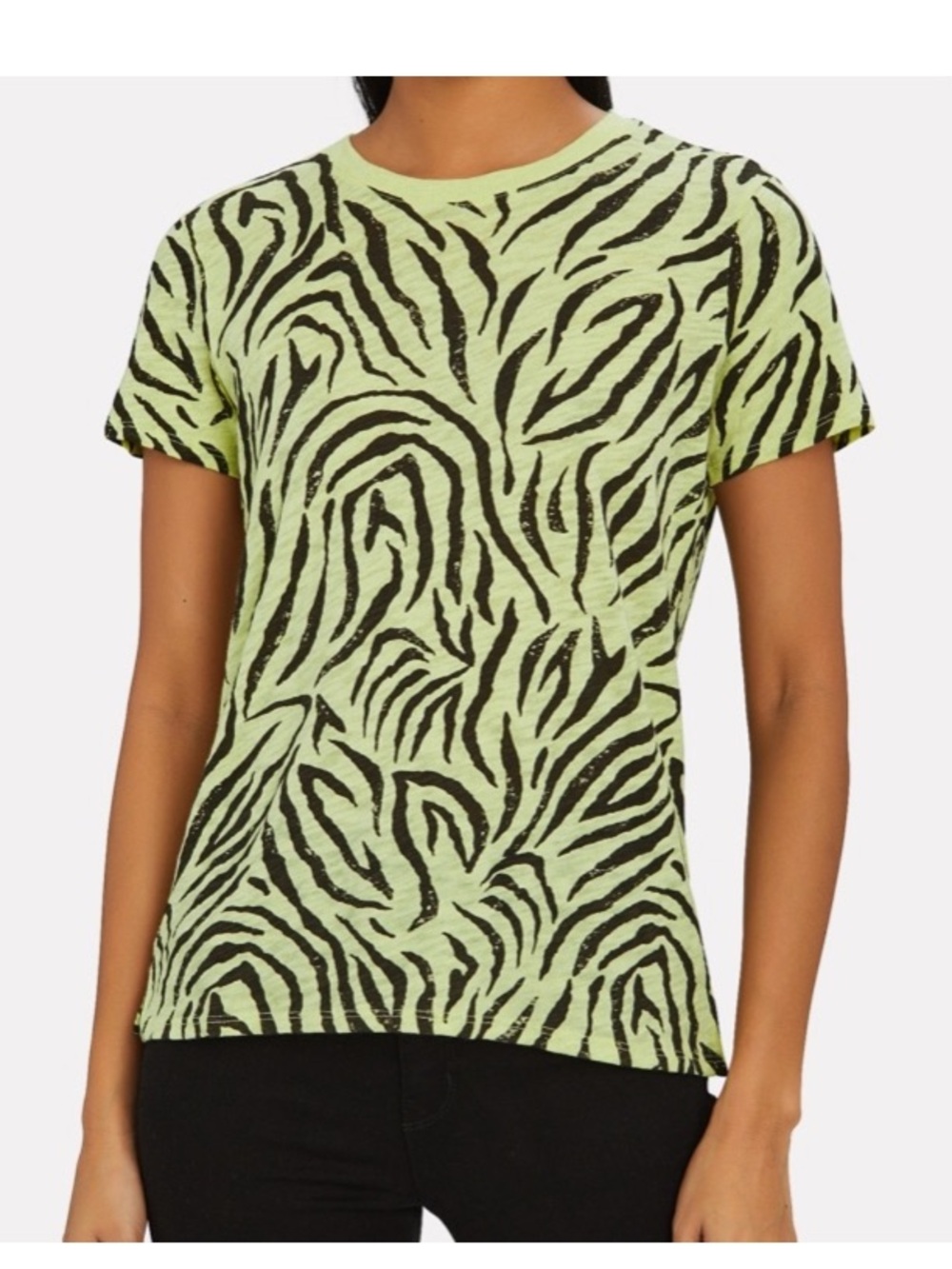 ATM intermix zebra stripe yellow schoolboy T-shirt S cotton slub